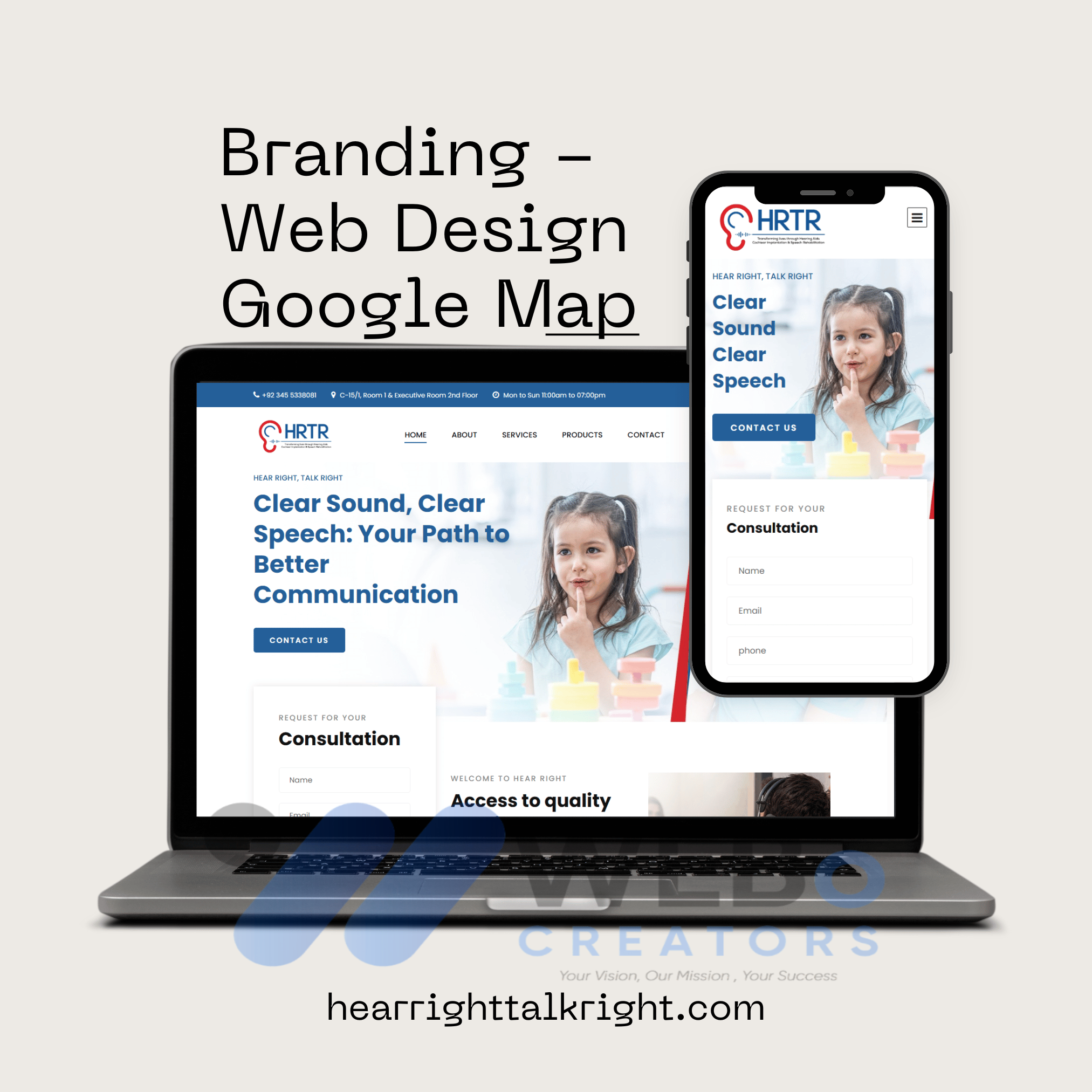 Custom CMS Development for Hear Right Talk Right healthcare clinic